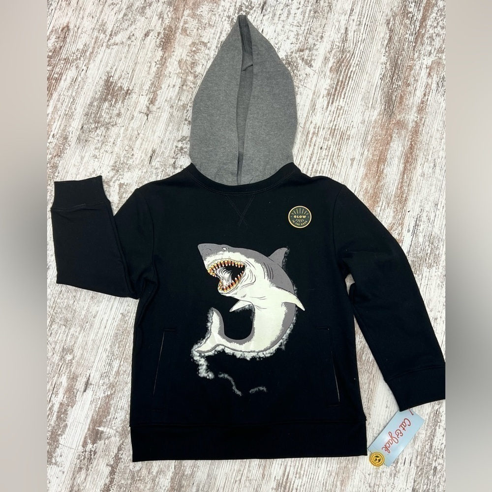 Cat and Jack Boys Shark Hoodie XS (4-5)